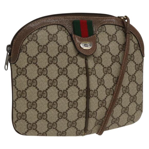 GUCCI GG Supreme Web Sherry Line Shoulder Bag Pvc Beige 904 02 047 - Picture 1 of 16